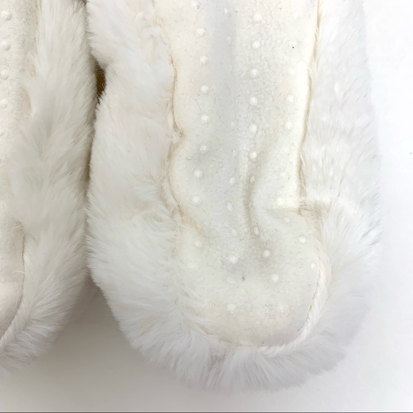 Faux Fur Cozy Sherpa Slip On White Slipper Socks With Grippers Nwt Size S/M 5-7 - Picture 10 of 15